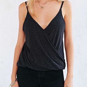 Project social T grey surplice neckline tank top